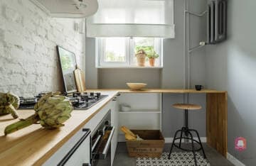 Kuchnia mieszkania Urban Zen w Łodzi